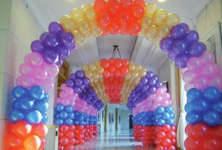 Colourful balloon arches